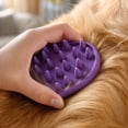 thumbnail image 3 of Pet Grooming Brush, Large Purple TPR Rubber Deshedding Bathing Brush, 1 Pack, Gentle Shedding Massage Brush for Cats and Dogs, Relaxing Soothing Bathing Deshedding Tool for Short and Long Hair Pets, 3 of 8