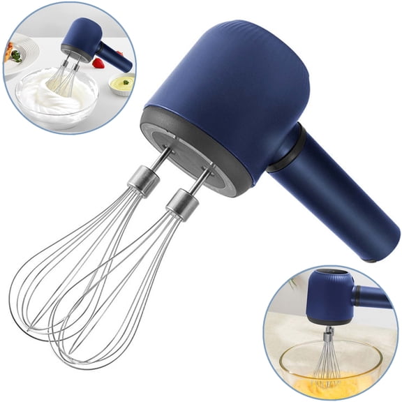 Bxaolu Mini Hand Mixer, Household Wireless Electric Hand Mixer, USB Rechargable Handheld Egg Beater with 2 Stir Whisks with 3 Speed Modes for Kitchen Baking and Food