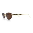 thumbnail image 6 of Womens Rimless Metal Rim Cat Eye Pyramid Stud Jewel Arm Sunglasses Gold - Brown, 6 of 8