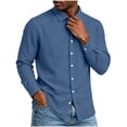 thumbnail image 6 of Trikvn Long Sleeve Shirts for Men Cotton Collared Button Down Casual Dress Shirts with Pockets Lightweight Breathable Tops for Beach Vacation Work, 6 of 8
