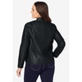 thumbnail image 2 of Jessica London Women's Plus Size Zip Front Leather Jacket, 2 of 6