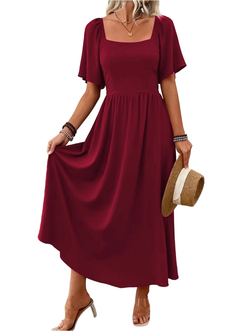 maxi dress for concert Natural Cotton Smocked Maxi Dress, Bohemian White Cotton Maxi Dress Beach Dress for Honeymoon Pre-Wedding Dress Concert Vacation Outfits