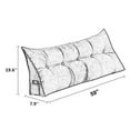 thumbnail image 2 of YEERSWAG 59x19.7x7.8 inch Queen Size Detachable Large Triangular Wedge Pillow Headboard Reading Pillow with Phone Pocket,Back Bolster Tufted Bedside Backrest Support Cushion, 2 of 5