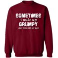 thumbnail image 2 of OXI Crewneck Sweatshirt - I Wake Up Grumpy, Basic Casual Sweatshirts for Men's and Women Fleece Sweatshirt Long Sleeve - Cardinal Red Large, 2 of 2