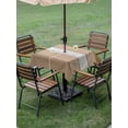thumbnail image 3 of Outdoor Tablecloth with Umbrella Hole and Zipper, Brown Wood Grain Square Table Cloth 54x54 Inch Waterproof Tablecloth, Country Retro Wooden Plank Farmhouse Picnic Table Cover for Patio Camping, 3 of 7
