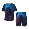 thumbnail image 1 of Fotbe Spooky Halloween Night Scene Pijama Estampada de 2 Piezas para Niños – Ropa de Dormir de Manga Corta Cómoda para Niños y Niñas, Camiseta y Shorts de Algodón-Large, 1 of 6