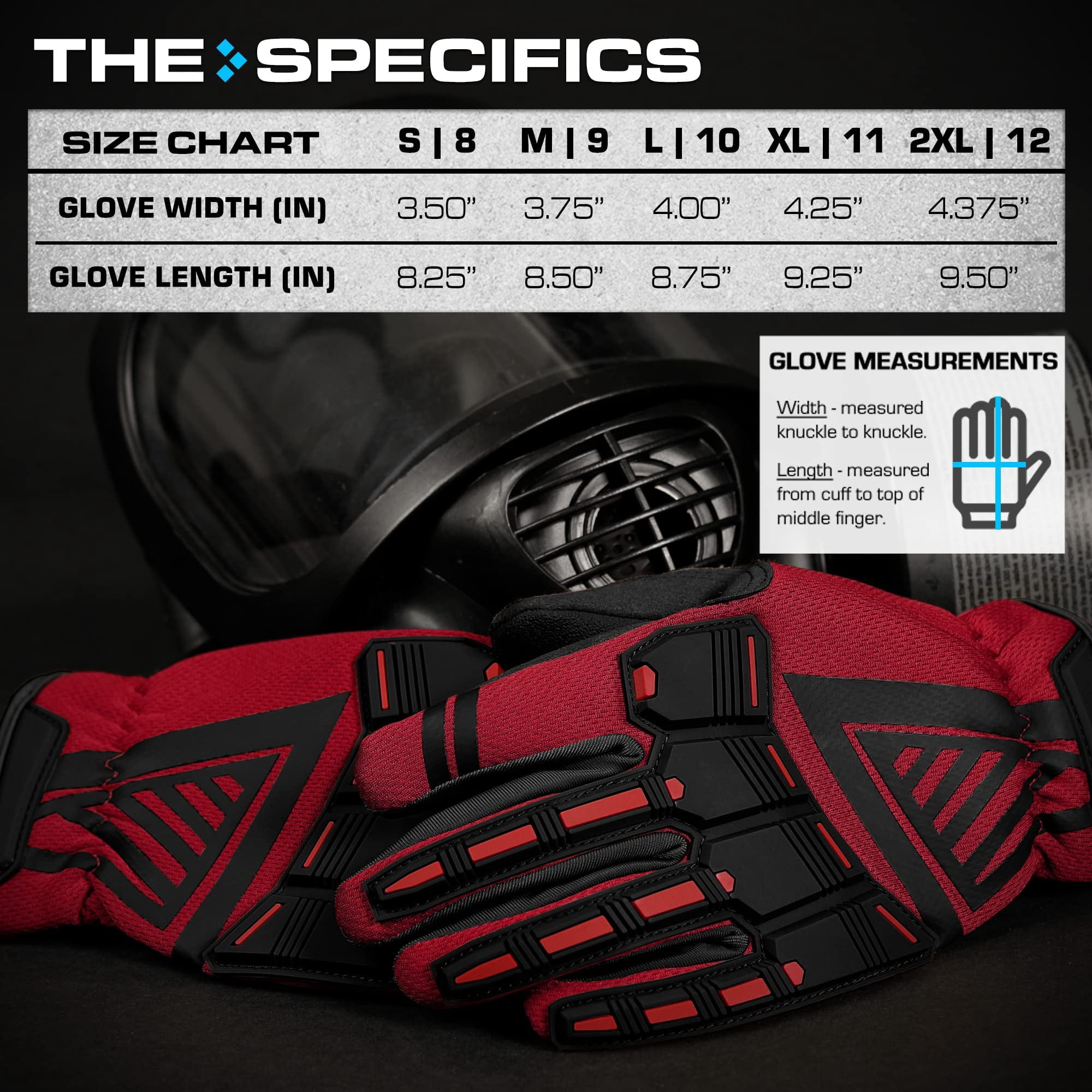 Glove Station - Impulse Guard Gloves for Men - Touch Screen Gloves Working Gloves Ideal for Sports & Outdoors, Motorcycle - Red, XX-Large