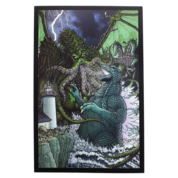 Lámina Godzilla Versus Cthulhu 18 x 27 cm