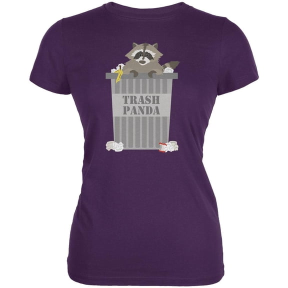 Trash Panda Raccoon Purple Juniors Soft T-Shirt - Large