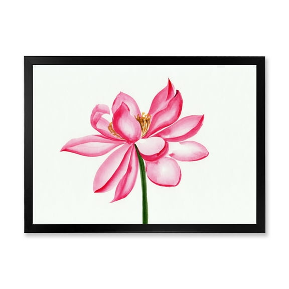Designart 'Ancient Detail of A Pink Lotus' Traditional Framed Art Print