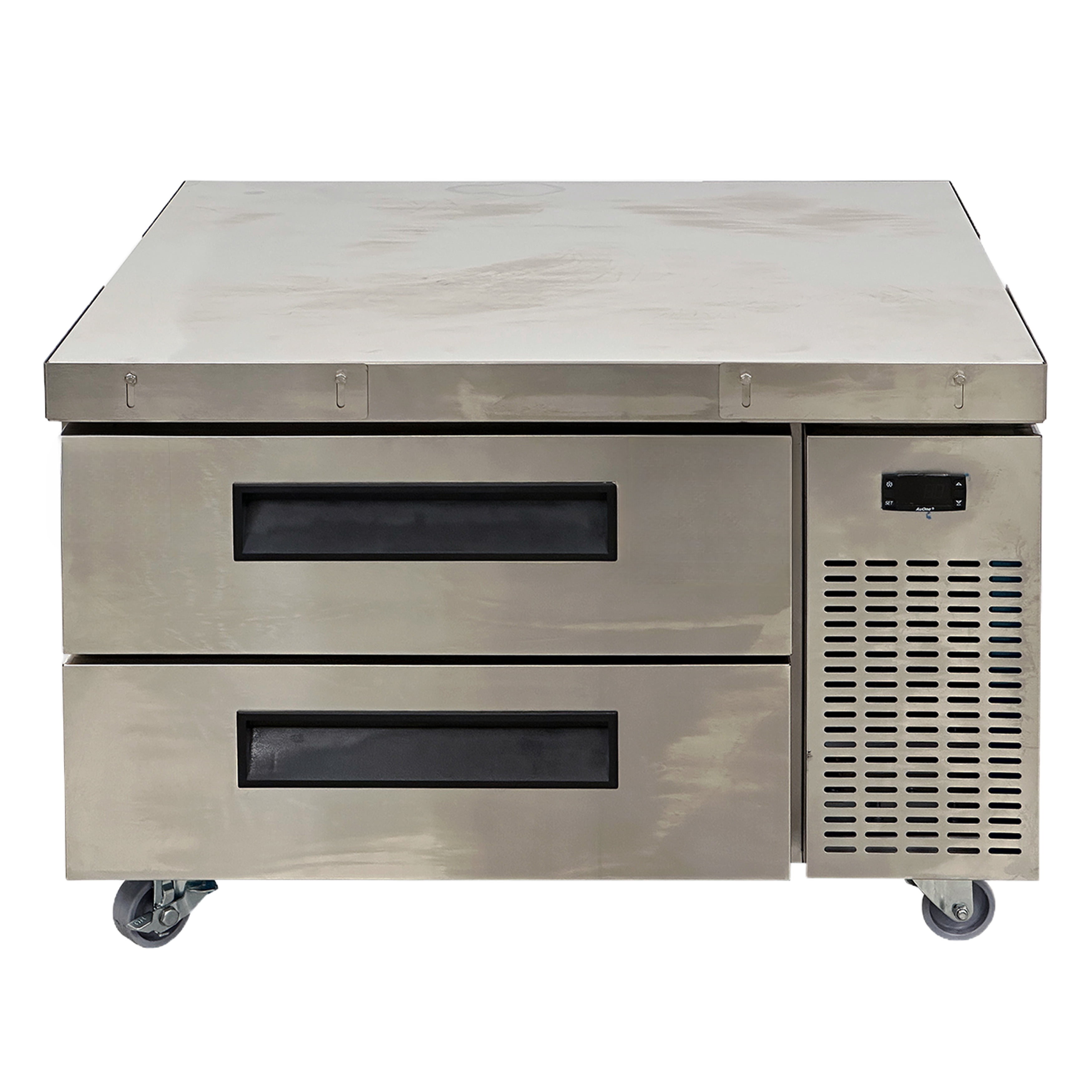 36 in. Chef Base Two Drawer Refrigerator, Refrigerated Chef Base, Commercial Undercounter Fridge with Stainless Steel Drawers NSF ETL Certified