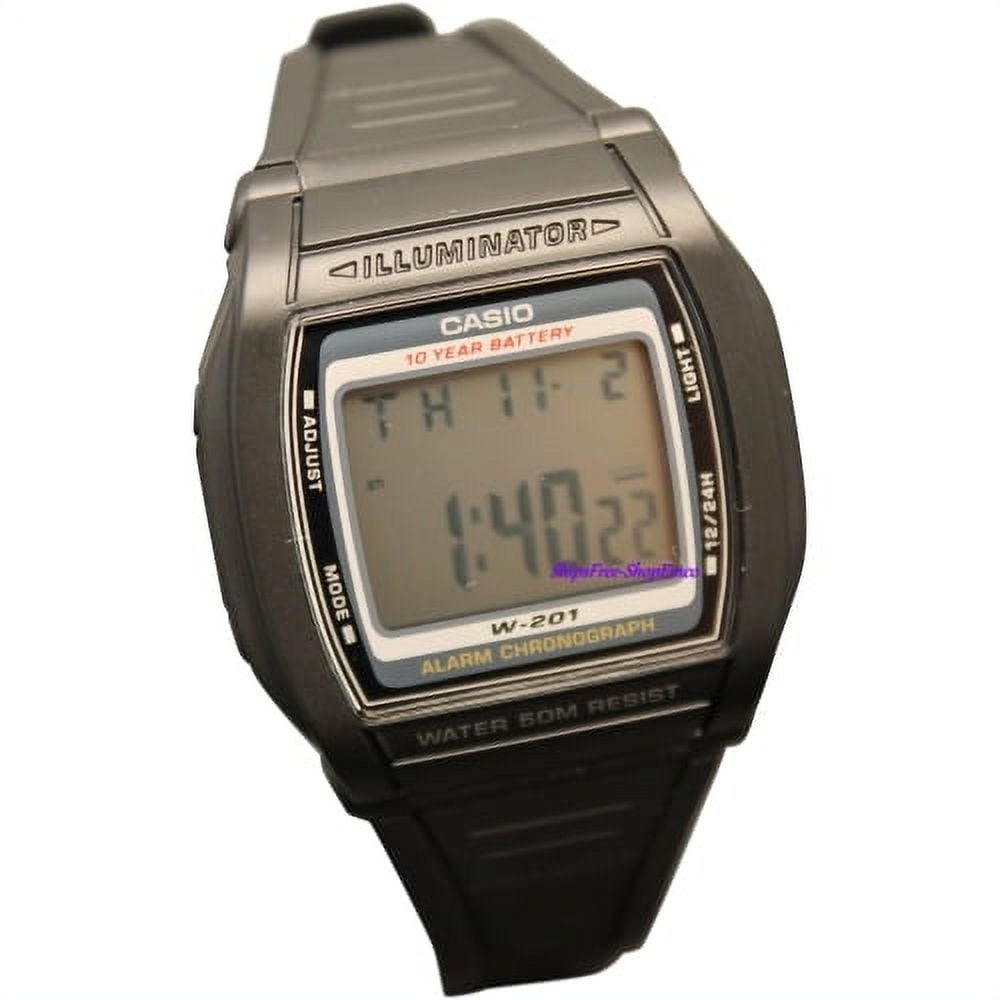 Casio Men's Chronograph Alarm LCD Wristwatches (W201-1AV)