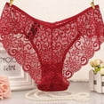 thumbnail image 3 of Women's Full Lace Panties High-Crotch Transparent Floral Bow Soft Briefs Underwear ( S-XL ), 3 of 4