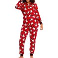 thumbnail image 1 of BeQeuewll Parent-Child Hooded Rompers Family Matching Xmas Santa Zip Up Outfit, 1 of 5