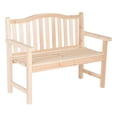 thumbnail image 5 of Pemberly Row Traditional Cedar Wood Patio Porch Garden Bench in Beige, 5 of 7