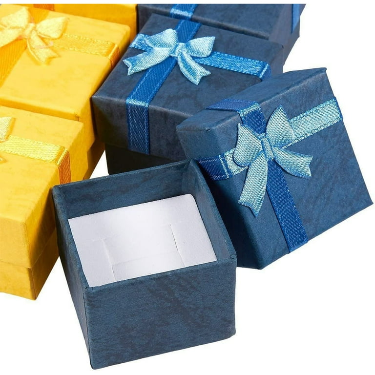 Juvale 24 Count Ring Gift Box Set with Bow for Anniversaries, Weddings,  Birthdays (6 Colors, 1.6 x 1.2 in)