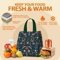 thumbnail image 5 of Pioneer Flower Floral Print Pattern Insulated Lunch Bag for Women & Adults,Large Portable Soft Cooler Lunch Bag,Thermal Food Storage Tote with Pearl Cotton,8.66L,8.75x5.75x9.5 Inch, 5 of 6