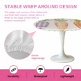 thumbnail image 2 of Round Fitted Tablecloth,Easter Colorful Radish on Beige Linen Circle Table Cover Waterproof Table Cloth with Elastic Edge,Spring Stripes Outdoor Tablecloths for Kitchen Picnic 55-60in, 2 of 9