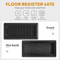 thumbnail image 4 of Black Premium Steel Adjustable 4" x 10" Floor Register Vent Cover 10 Pack for Home, 4 of 6