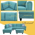 thumbnail image 5 of Ponliving Furniture Sectional Sofa 3 Pieces L-Shape Sectional Sofa Set Grey White Left Hand Facing, 5 of 5