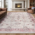 thumbnail image 2 of Jamfeel Area Rugs for Bedroom Floral Printed Ultra-Thin Low Pile Washable Rug for Living Room 5'x8' Light Red, 2 of 6