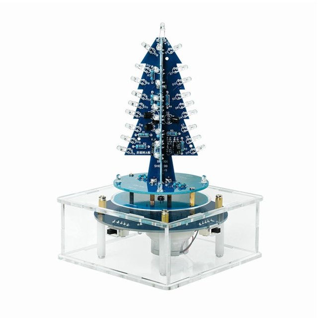 Kit Electrónico para Hacer un Árbol de Navidad, Luz LED de Colores, Caja de Música Giratoria 3D, Kit para Practicar Soldadura.