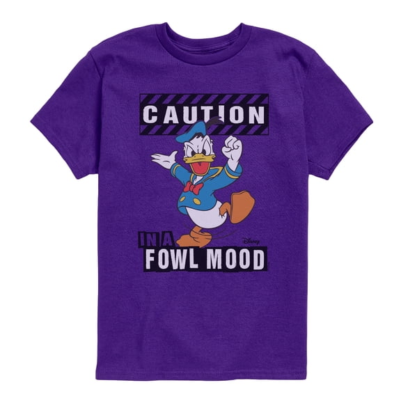 Disney - Fowl Mood Donald - Youth Boys Short Sleeve Graphic T-Shirt