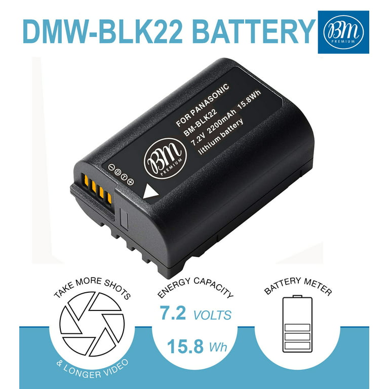 BM Premium DMW-BLK22 Battery Replacement for Panasonic Lumix DC-S5 Digital  Cameras