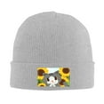 thumbnail image 2 of ZICANCN Sunflower Garden Cat Knit Beanie Hat, Winter Cap Soft Warm Classic Hats for Men Women, Gray, 2 of 8