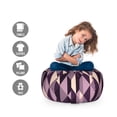 thumbnail image 2 of Geometric Storage Toy Bag Chair, Abstract Triangles with Dark and Pale Color Shades, Stuffed Animal Organizer Washable Bag, Small Size, Dark Purple Lilac, by Ambesonne, 2 of 3