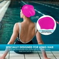 thumbnail image 6 of CxhicLuv Silicone Swim Cap, 8.7×7.5×0.4 Inch, High-Elastic, Waterproof, Anti-Slip, Perfect for Swimming Pools, Beaches, Silica Gel & Breathable, Suitable for Men, Women, Pink, 6 of 6