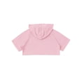 thumbnail image 6 of DPOIS Kids Girls Short Sleeve Hooded Crop Top T-shirt Hip Hop Dance Tops Pink 16, 6 of 7
