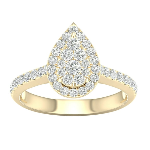 3/4 Carat T.W. Diamond 10kt Yellow Gold Pear-Shape Composite Engagement Ring
