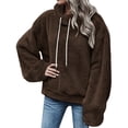 thumbnail image 1 of Gibobby Sudadera con cierre mujer, Ropa de otoño para adolescentes, sudadera de color, casual, con capucha, bolsillo para mujer(Marrón,M), 1 of 3