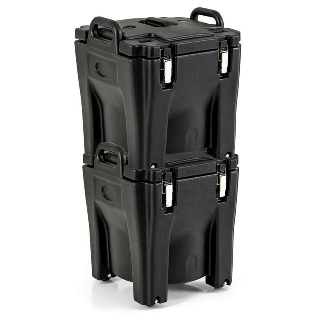 Gymax 32 QT 2 Pcs Transporteur d'Aliments Portable Isolé Chauffe-Nourriture avec Baril en Acier Inoxydable