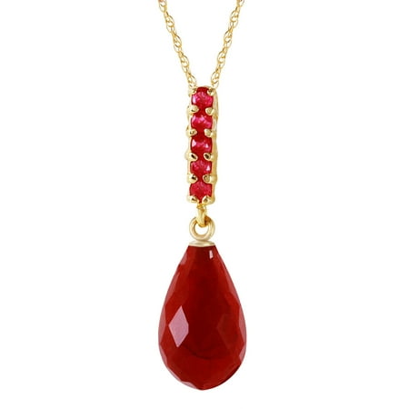 Galaxy Gold 14K Solid Gold 9 Carat Natural Ruby Pendant Necklace for Women - Yellow Gold Fine Jewelry