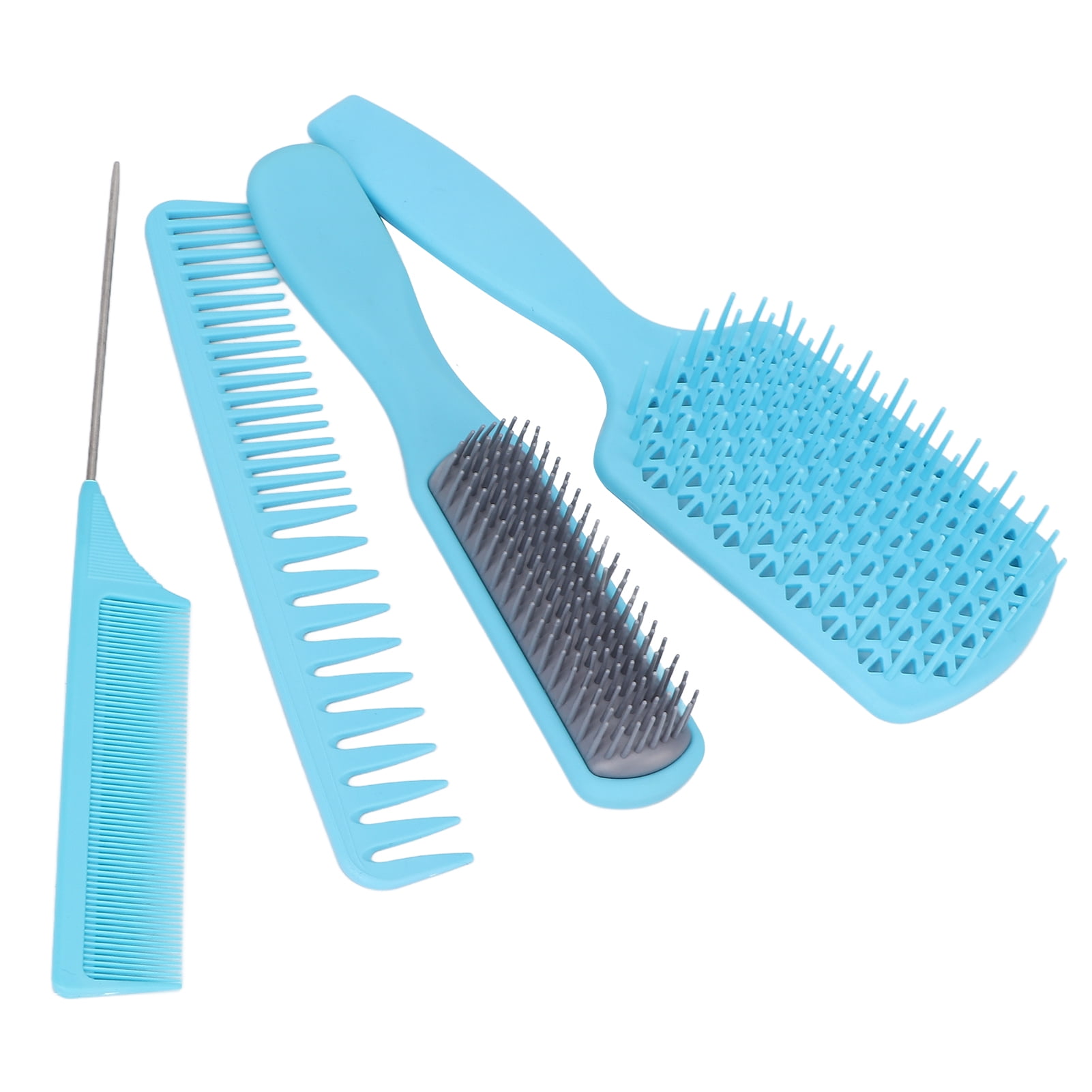 Hair Brush Set, Round Tooth Frosted Handle Hair Brush Comb Set Prevent Slip For Home Use Blue Box Packed Hair Brush Set, Round Tooth Frosted Handle Hair Brush Comb Set Prevent Slip For Home Use Blue Box Packed