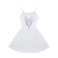 thumbnail image 3 of iEFiEL Womens Swan Lake Costumes Ballet Leotard Dress Spaghetti Strap Sequined Tutu Dance Dress White X-Large, 3 of 5