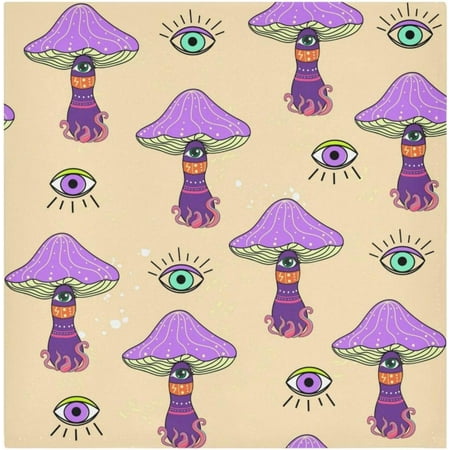 

Bestwell 4 pieces Retro 70s Mushrooms Satin Napkin Square 20 Inches Table Napkins Soft Smooth Decorative Napkins for Wedding Banquet Party Decoration