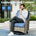 thumbnail image 5 of Vcatnet 5 Pieces Outdoor Patio Furniture All Weather Wicker High-Back Conversation Set with Rocking Swivel Chairs and Solar Lamp Coffee Table,Diamond Blue, 5 of 9