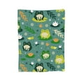 thumbnail image 7 of DouZhe Ultra-Soft Micro Fleece Lightweight Flannel Bed Blanket, Happy Frogs Flowers Green Print Cozy Warm Throw Blankets, 50"x40", 7 of 7