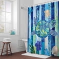thumbnail image 3 of Ocean Sea Bathroom Shower Curtain, Turtle Nautical Tropical Flowers Retro Stripes Waterproof Washable Soft Bath Curtain for Bathtub Decor with 12 Hooks&Grommet, 72x72 Inch, 3 of 9