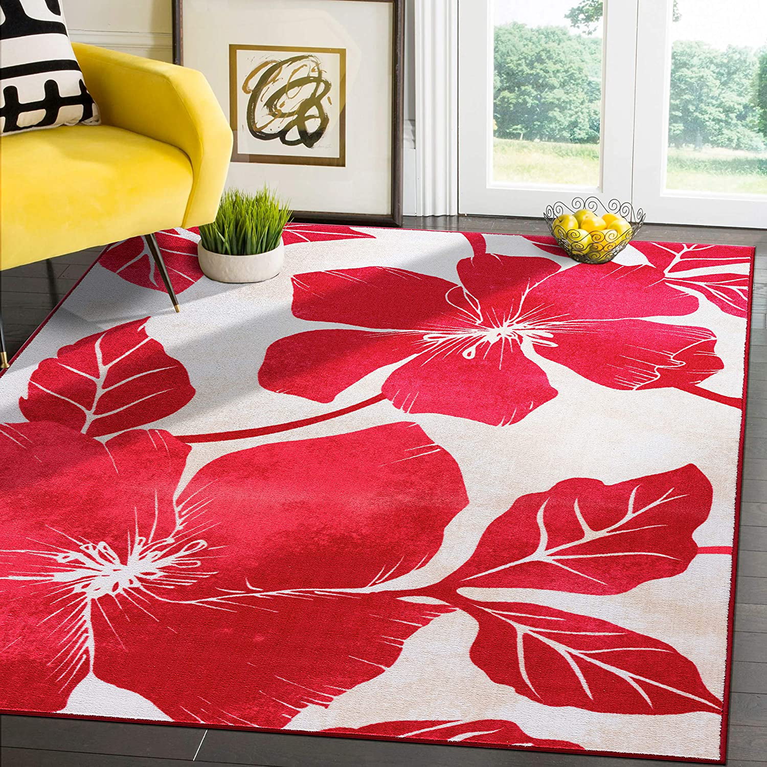 Camilson Modern Fl Area Rug Non, Is A 5×7 Rug Big Enough For Living Room