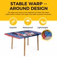 thumbnail image 4 of Independence Day Table Cloths for 4 Foot Rectangle Tables, Patriotic Gnomes USA Flag Firework Patio Waterproof Elastic Fitted Tablecloths, Washable Rectangular Table Cover for Camping, 4 of 8
