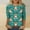 #2Green, variant on Byworldtasic Christmas Shirts for Women Plus Size Funny Printed 3/4 Sleeve Tops Round Neck Pullover Blouses S-5XL
