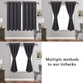 thumbnail image 4 of JIUZHEN Dark Grey Blackout Curtains for Bedroom with Tiebacks - Thermal Insulated Light Blocking Grommet Window Curtains for Living Room, 52 x 54 inch Length, Set of 2 Panels, 4 of 7