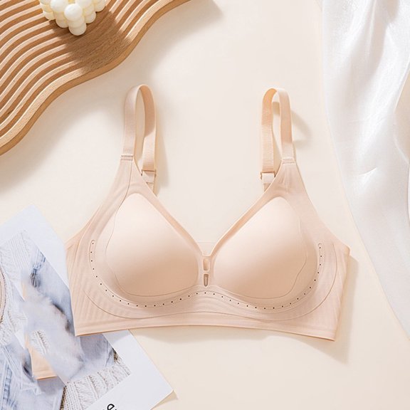 Wirefree Bra, Womens Seamless Soft Comfortable Wireless Bras, Push up Support Full Cover T-Shirt Bralette Ladies Bra Comfy M