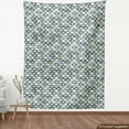 thumbnail image 3 of Modern Fabric by the Yard, Geometric Morrocan Mediterrain Style Dots Ornamental Details Image Print, Decorative Upholstery Fabric for Sofas and Home Accents, Blue and White by Ambesonne, 3 of 4