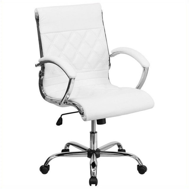 Scranton & Co Chaise de Bureau Design Milieu Dos en Blanc
