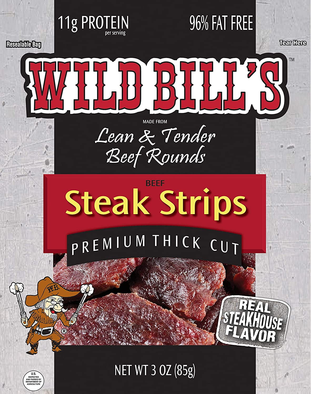 Wild Bill's Beef Steak Strips, 3 oz pack, 3 count - Walmart.com